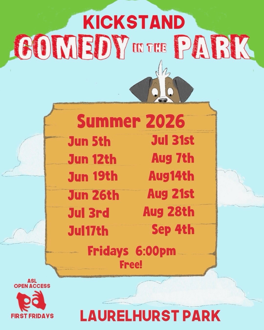 Kickstand Comedy in the Park event artwork