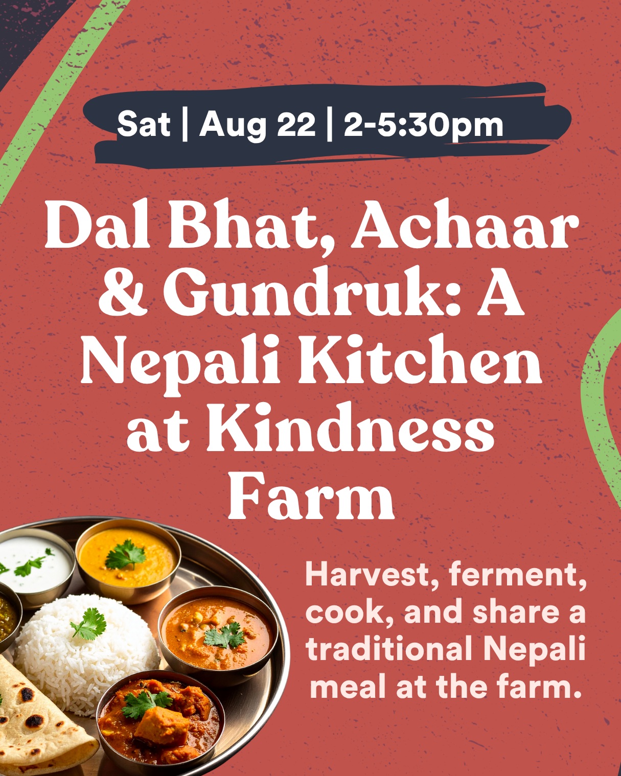 Dal Bhat, Achaar & Gundruk: A Nepali Kitchen at Kindness Farm Share event artwork
