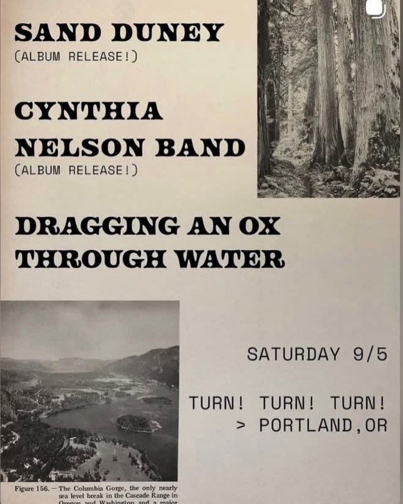 Sand Duney (Album Release), Cynthia Nelson Band (Album Release), Dragging an Ox Through Water event artwork