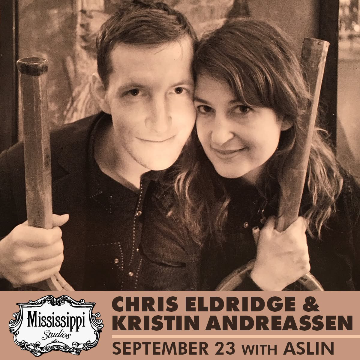 Chris Eldridge & Kristin Andreassen w/Aslin event artwork
