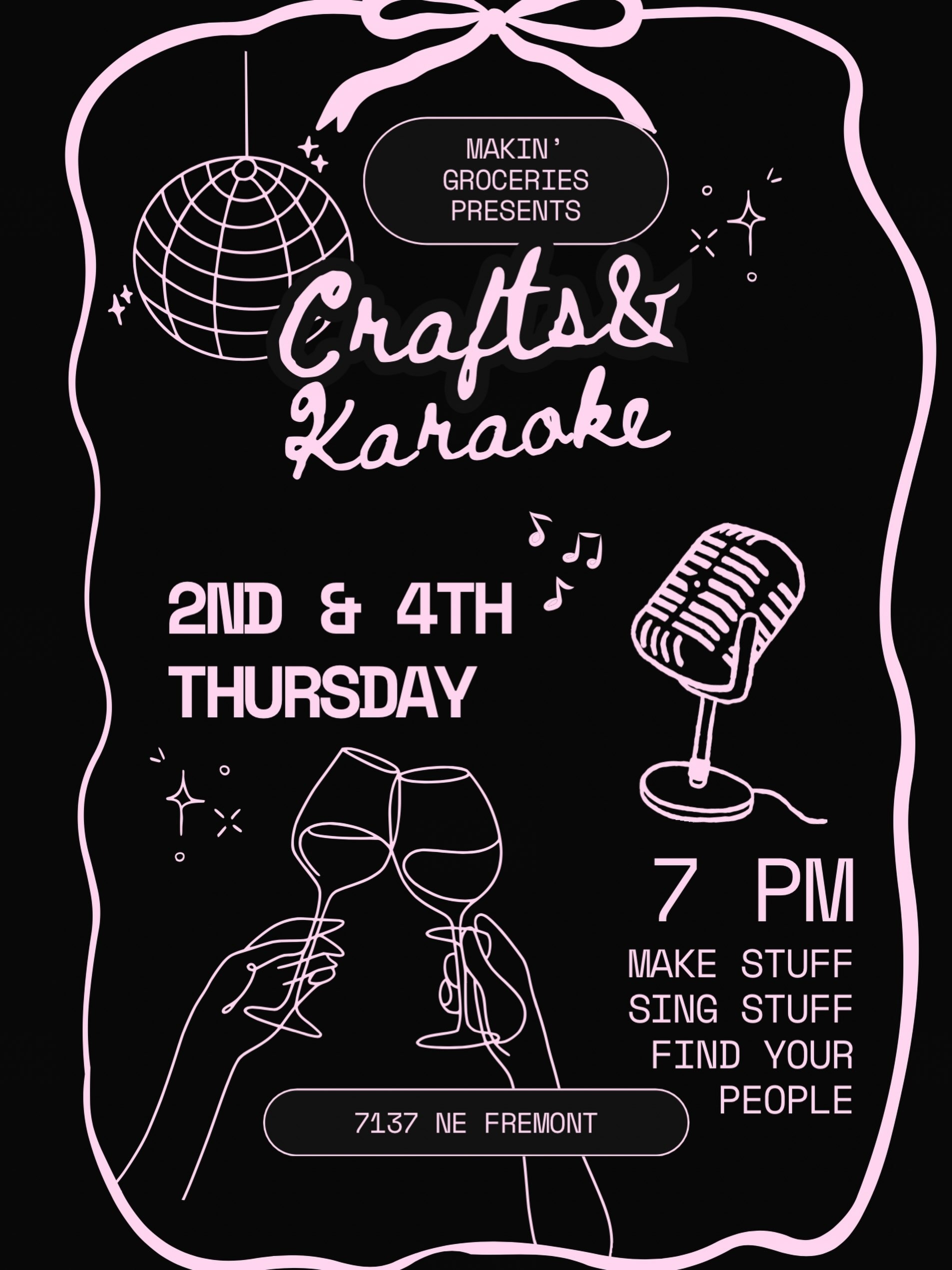 Crafts & Karaoke event artwork