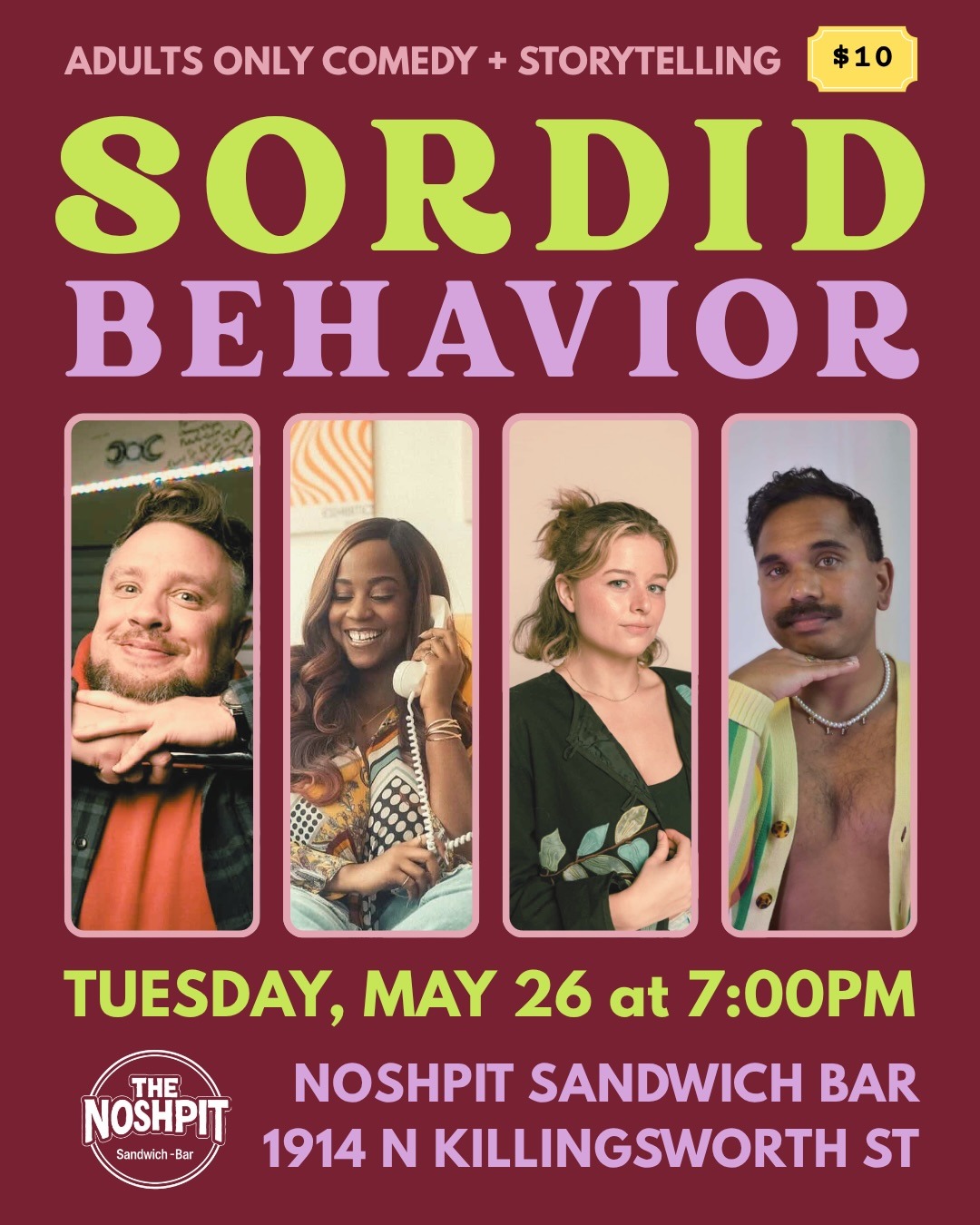 Sordid Behavior: Adult Comedy + Story Telling event artwork